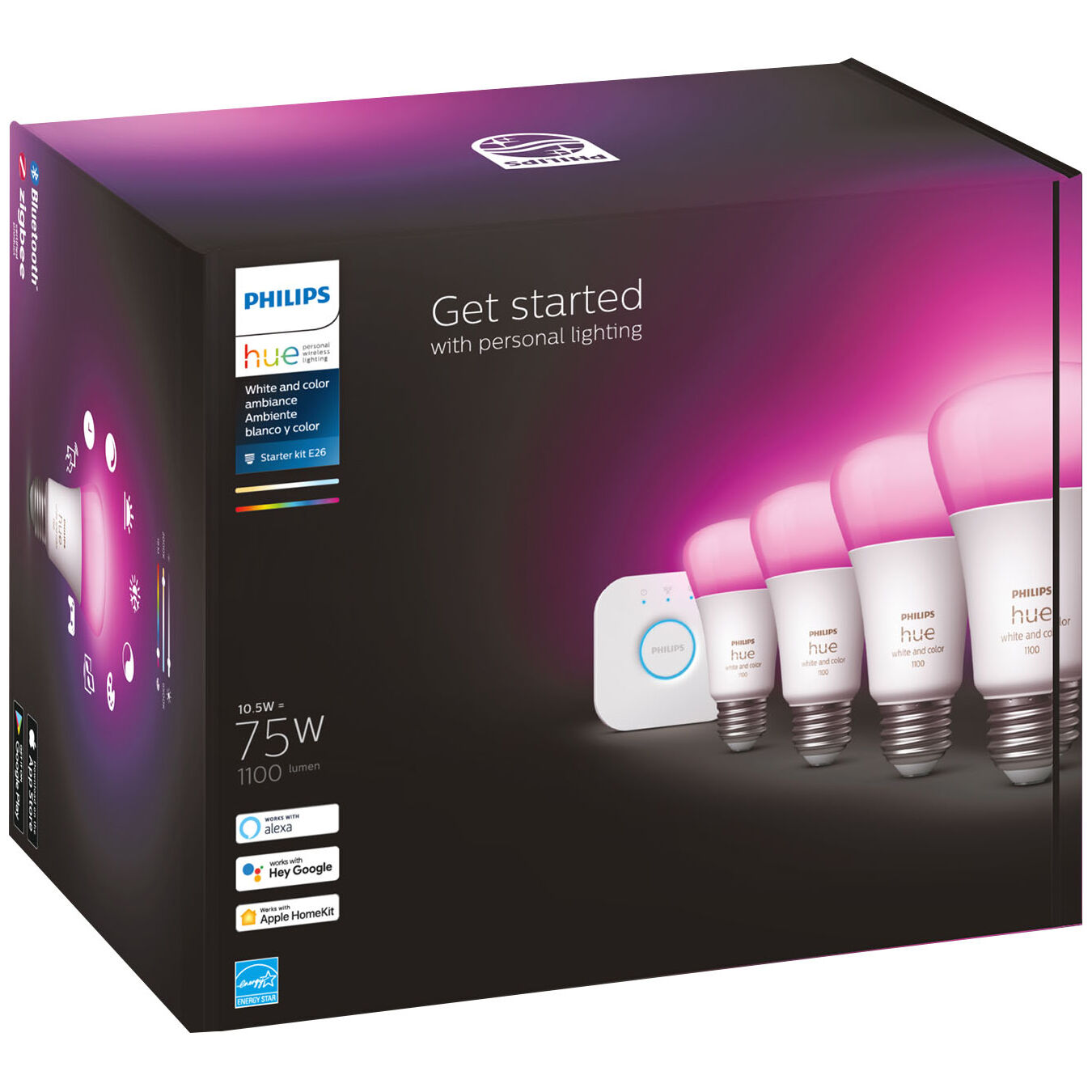 Philips Hue White & Color Ambiance 4pk Starter Kit with Hue Bridge 